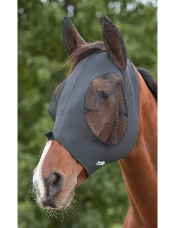 Masque anti-mouches Weatherbeeta Deluxe extensible - Cheval - Noir / noir Certifi