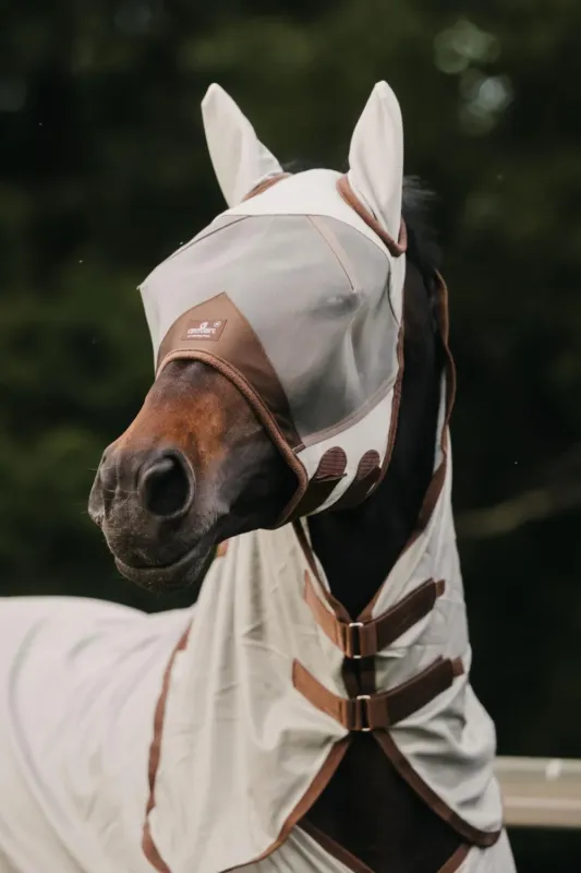 Affaire Saisir Masque anti-mouches Classic avec oreilles Kentucky - Cheval - Argent