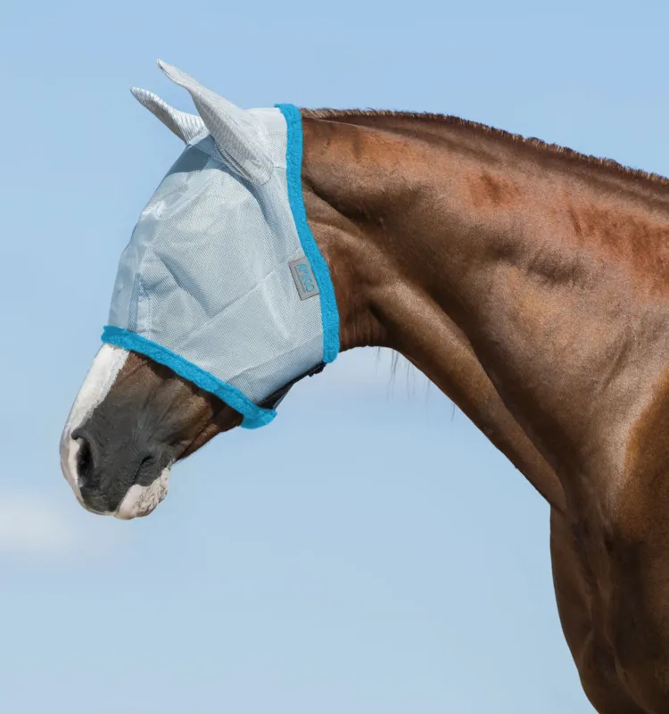 Dernire Chance Masque anti-mouches Horseware Amigo - Shetland - Bleu clair / bleu lectrique