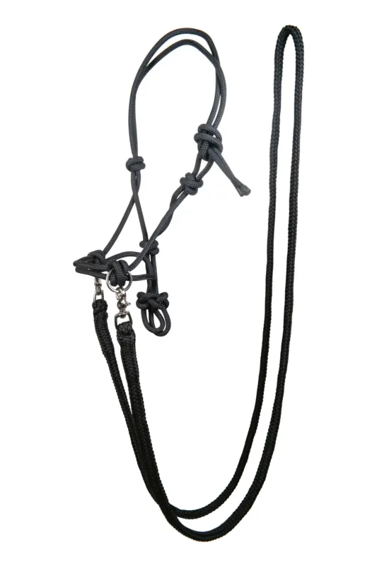 Acheter Direct Licol thologique avec rnes/longes HKM - Poney - Noir
