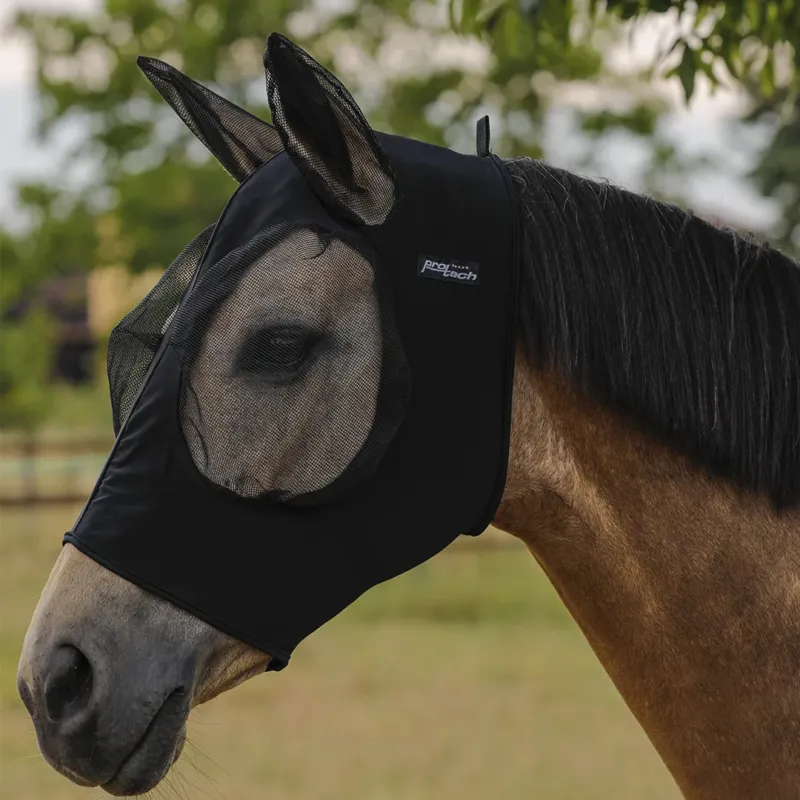 Masque Anti-Mouches en Lycra avec Couvre-Oreilles Tech Pro-Tech - M - Noir Livraison Gratuite