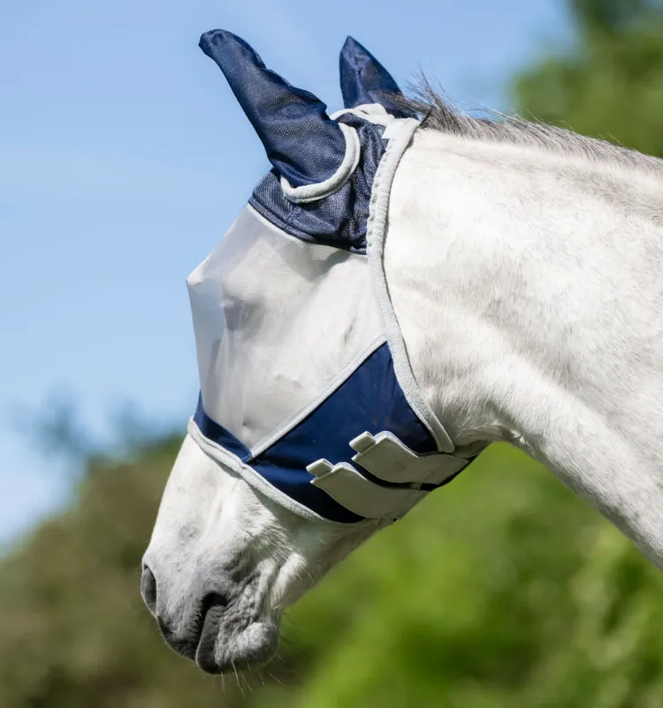 Dernire Chance Masque anti-mouches Horseware Shield - Cheval - Marine / argent