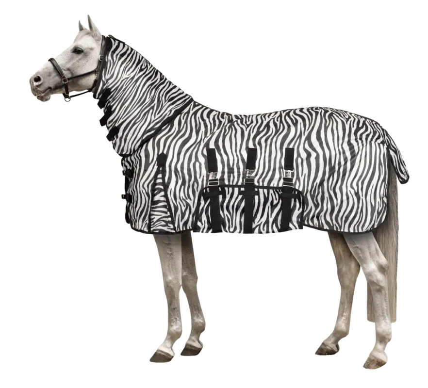 Top Vente Couverture anti-mouches Pony avec couvre-cou Horze Defender - 125 cm - Zbre
