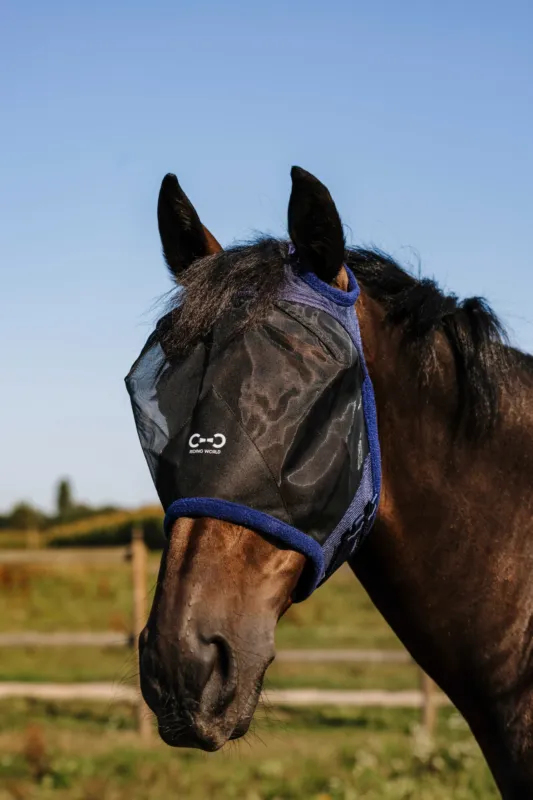 Prix Rduit Masque anti-mouches Riding World First sans oreilles - Poney - Marine