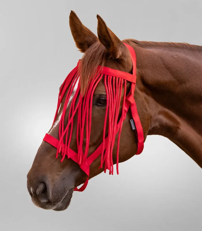 Solde Licol de pturage Waldhausen franges anti-mouches - Cheval - Rouge
