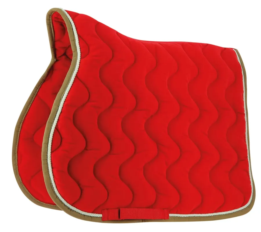 Prix Rduit Tapis de selle Equithme Polyfun - Shetland - Rouge / taupe