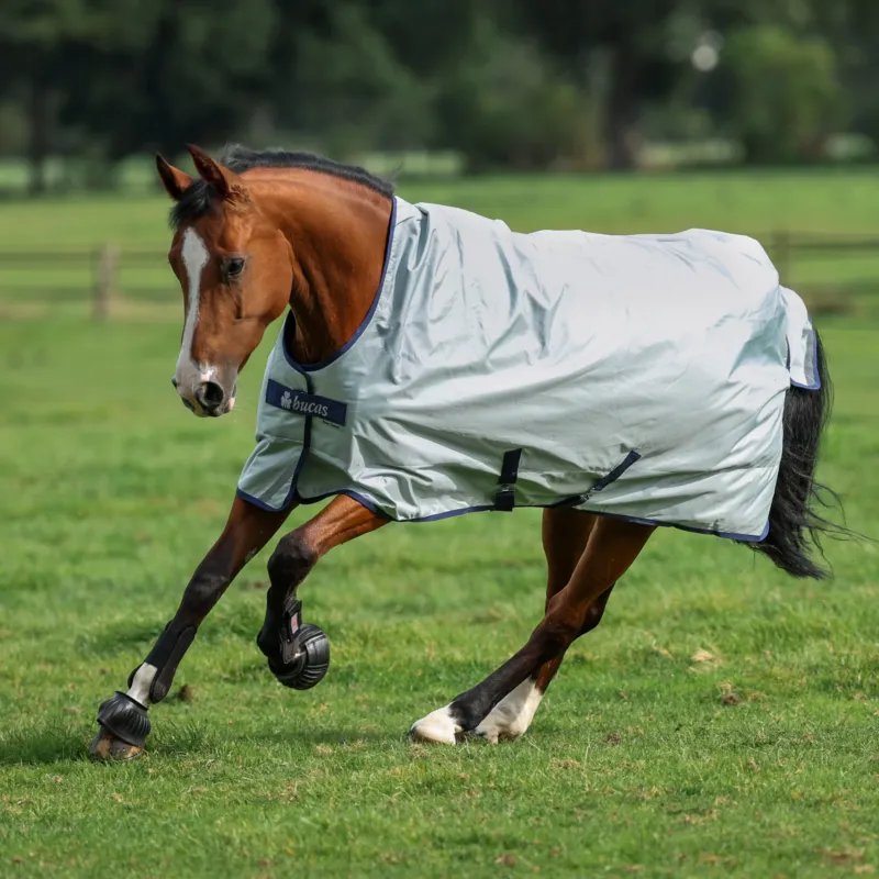 Couverture Bucas Power Turnout High Neck Light 0g 1680D - 125 cm - Argent Satisfait Ou Rembours