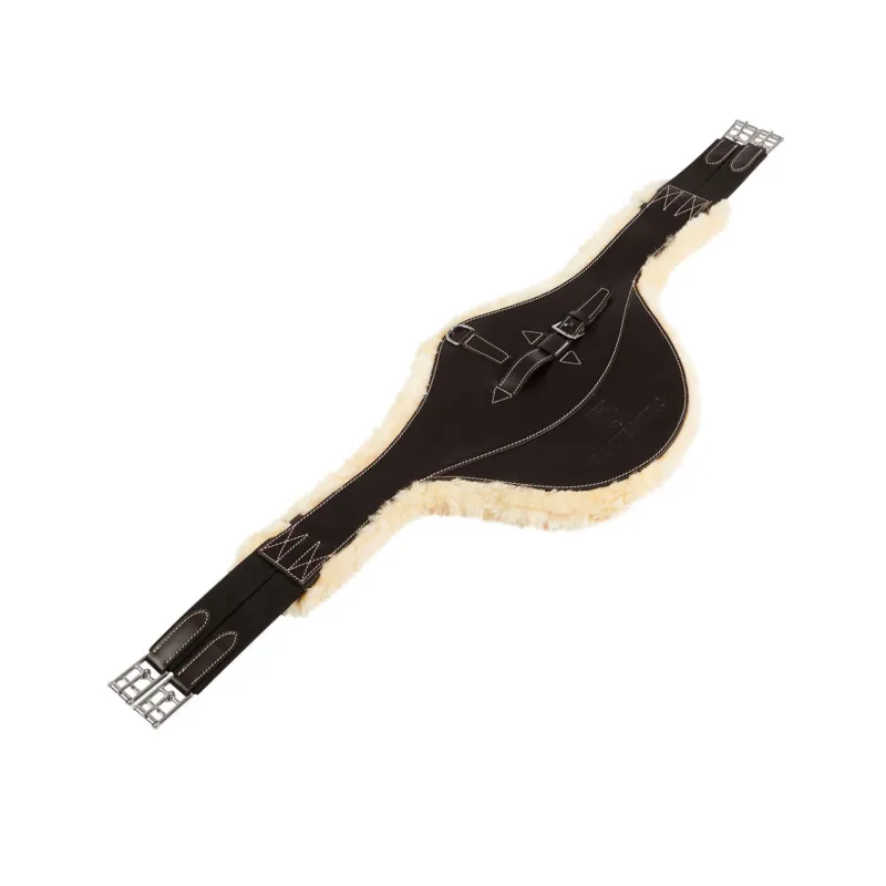 Retour Gratuit Sangle bavette obstacle en mouton synthtique Aline Equestro - 100 cm - Marron fonc