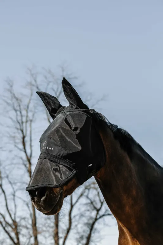 Meilleur Prix Masque anti-mouches anti-UV Equithme Zipper - L - Noir