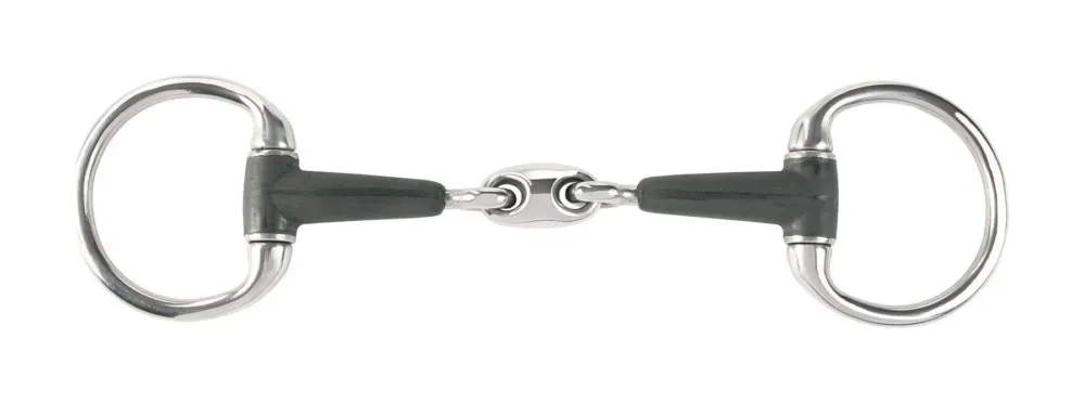 Commander Maintenant Mors de filet double brisure caoutchouc olives Horze - 135 mm - Noir