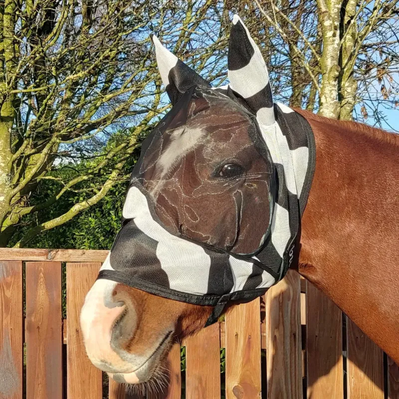 Masque anti-mouches Bucas Buzz-Off Deluxe Zebra avec oreilles - S Meilleur Choix