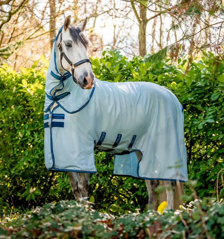 Couverture anti-mouches Horseware Amigo Bug Buster - 160 cm - Bleu azure / marine / bleu lectrique Super Prix