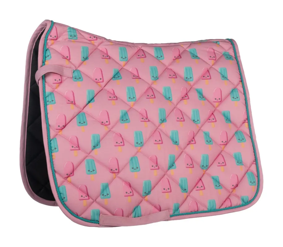 Tapis HKM Naples - Dressage - Rose fonc / aqua Produit De Marque
