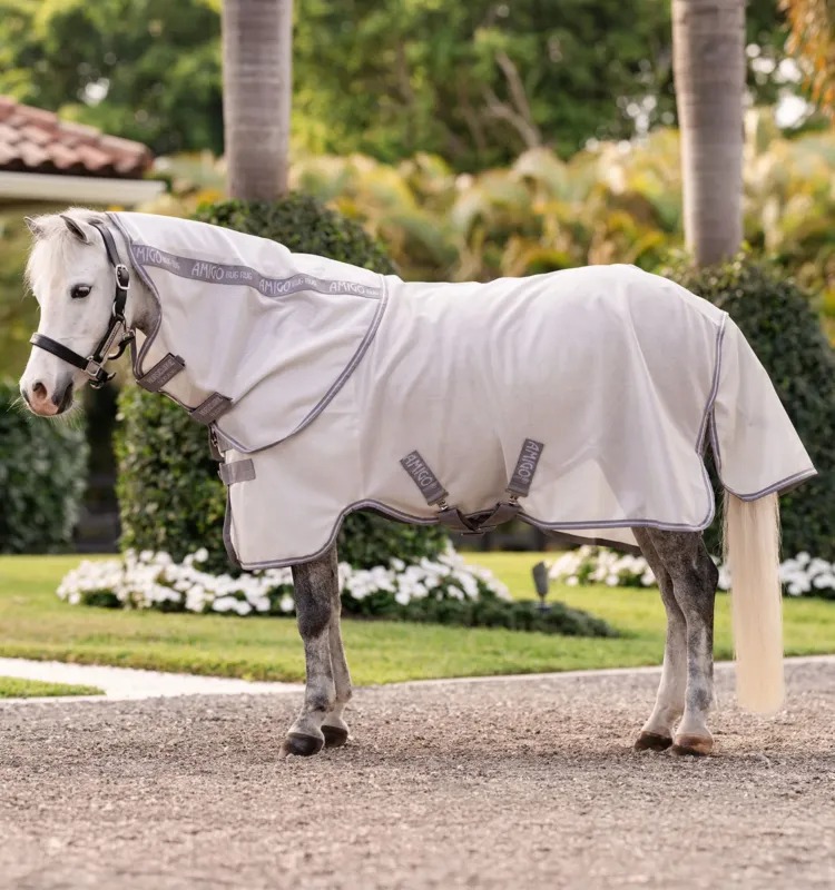 Promotion Saisonnire Chemise Anti-Mouches Pour Poney Amigo Bug Rug Plus - 75 cm - Argent / gris titanium / argent