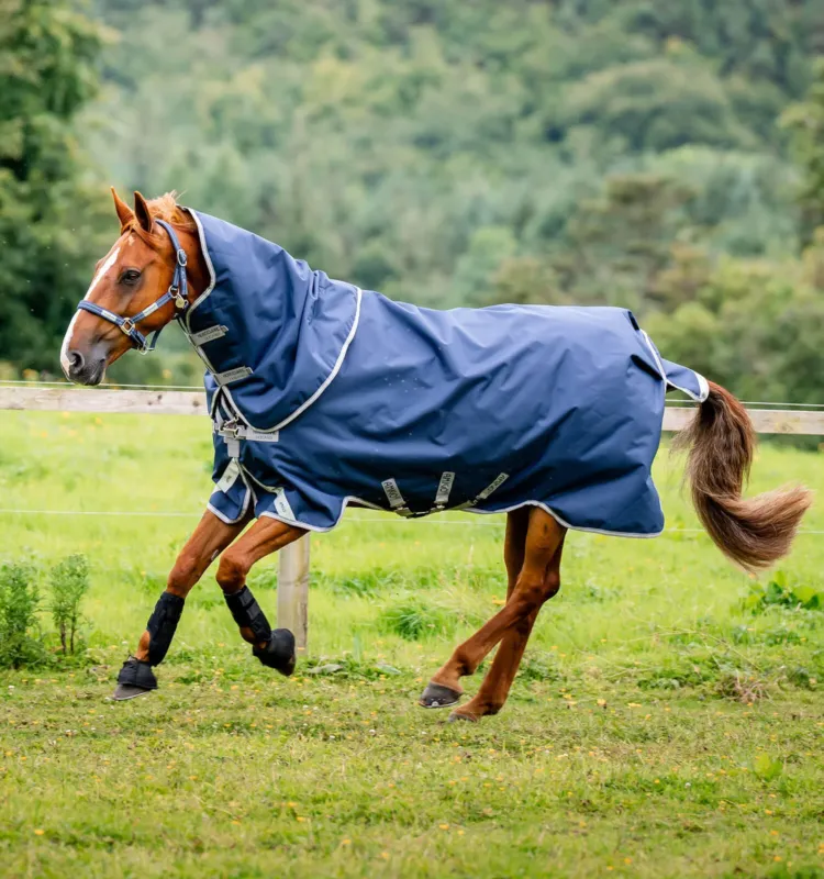 Couverture Horseware Amigo 12 Plus Lite 0g 1200D - 115 cm - Marine / gris titanium / argent Vente Directe