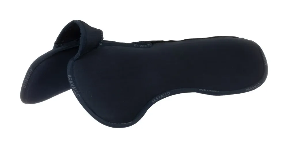 Amortisseur poches configurables et pad Piuma WFS en sude plat Acavallo - Bleu Nouvelle Collection