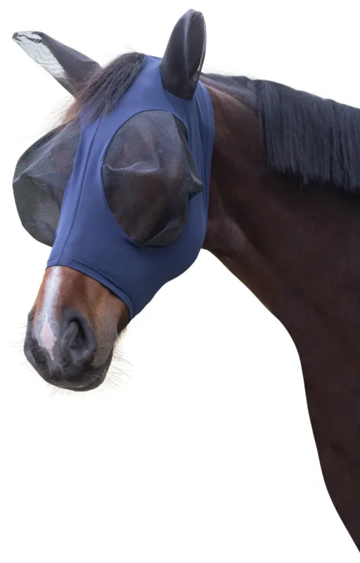 Masque anti-mouches FinoStretch Covalliero - Poney - Bleu Nouveaut