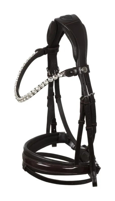 Offre Exclusive Bridon Ophelia en cuir de veau Acavallo - Grand cheval - Marron / marron