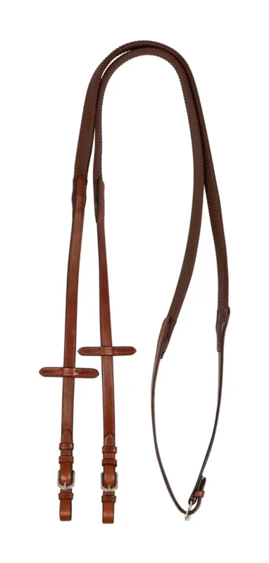 Commande En Gros Rnes en cuir et caoutchouc Kris 5/8" Acavallo - Cognac