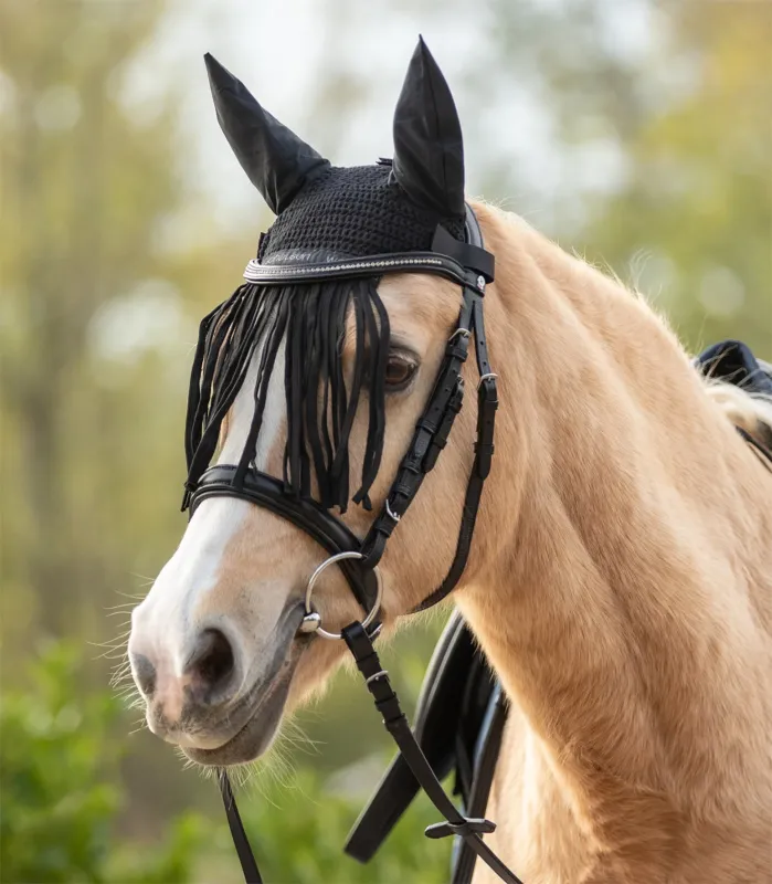 Offre Limite Bonnet doreilles franges Waldhausen - Cheval - Noir
