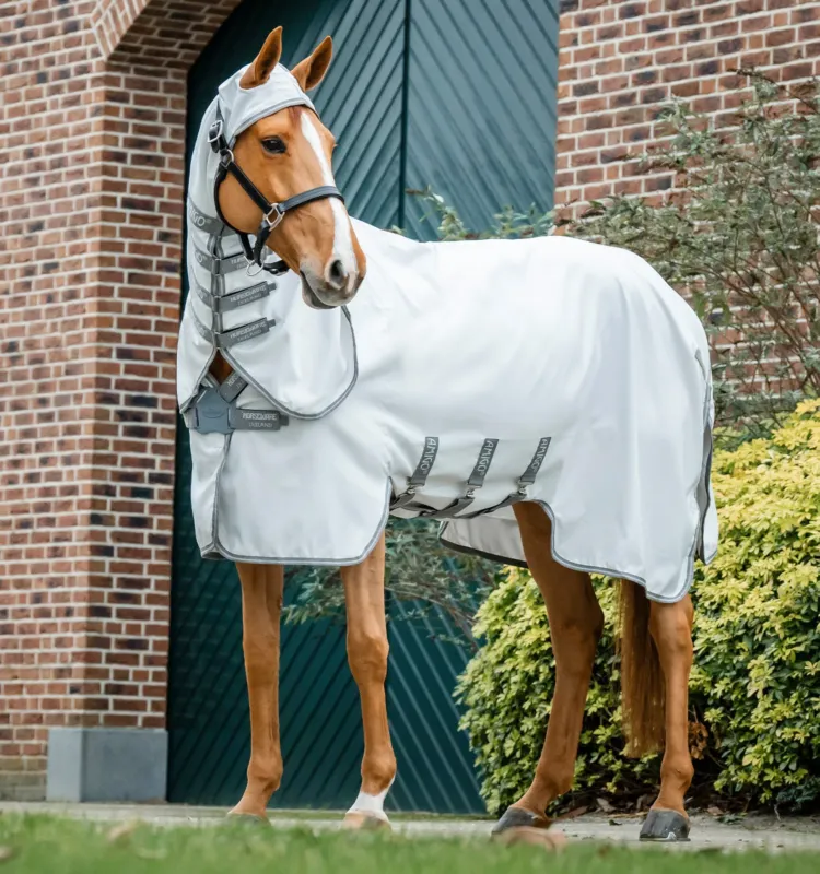 Offre Limite Couverture anti-dermite Horseware Amigo Ripstop - 125 cm - Argent / gris titanium / argent