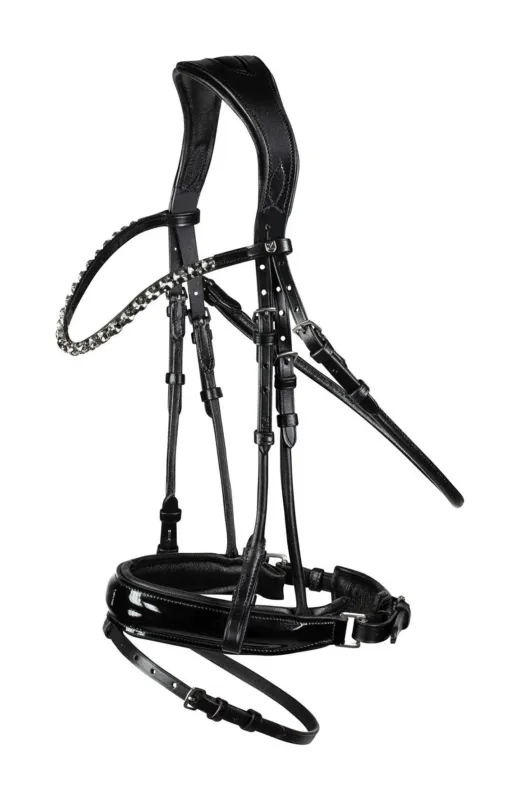 Bridon anatomique Clermont Horze - Cheval - Noir Livraison Express