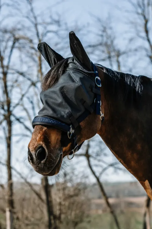 Masque anti-mouches anti-UV Equithme Halter - M - Noir Remise