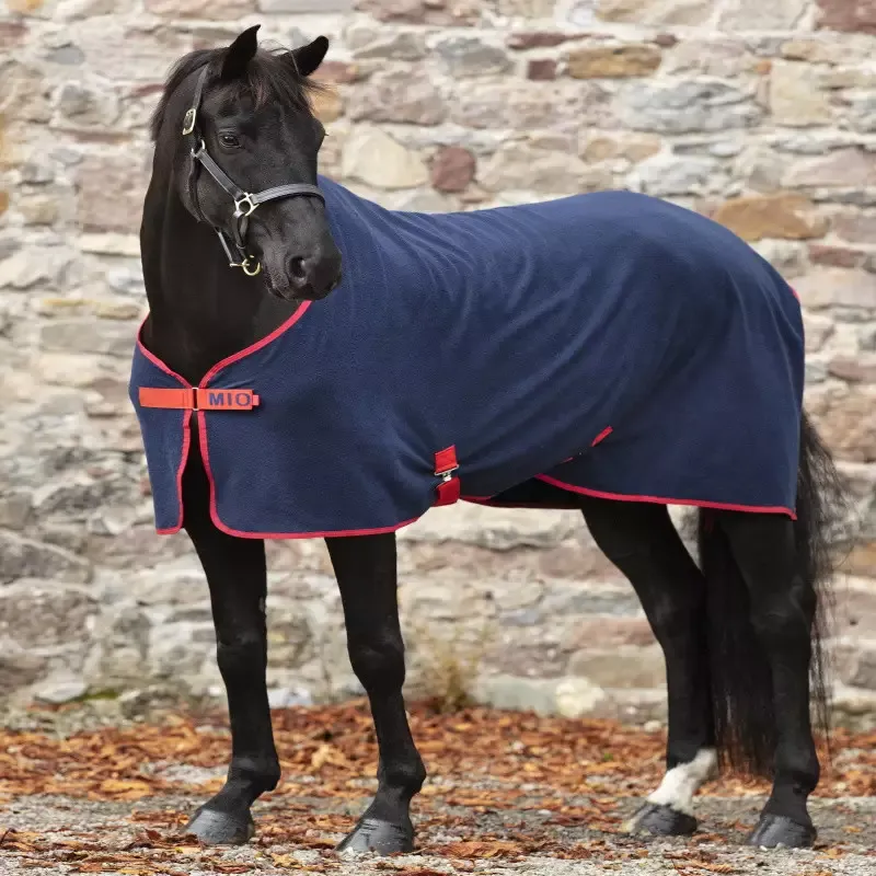 Chemise schante Horseware Mio Fleece Cooler cheval - 165 cm - Marine/bordeaux Usine Directe
