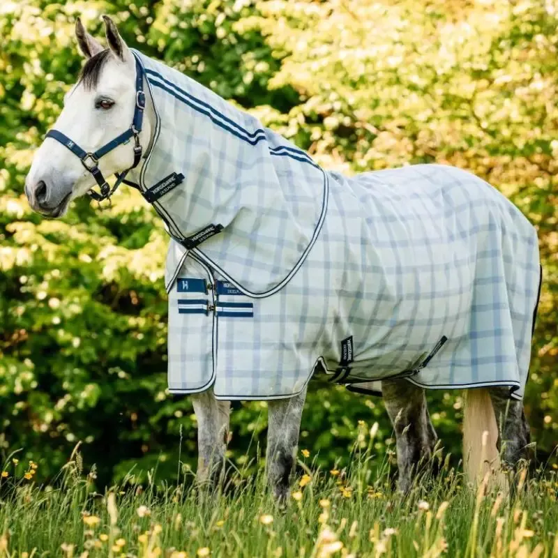 Must-Have Chemise anti-mouche anti-uv cheval Newmarket Plus Horseware – 145 cm – Rayures marine