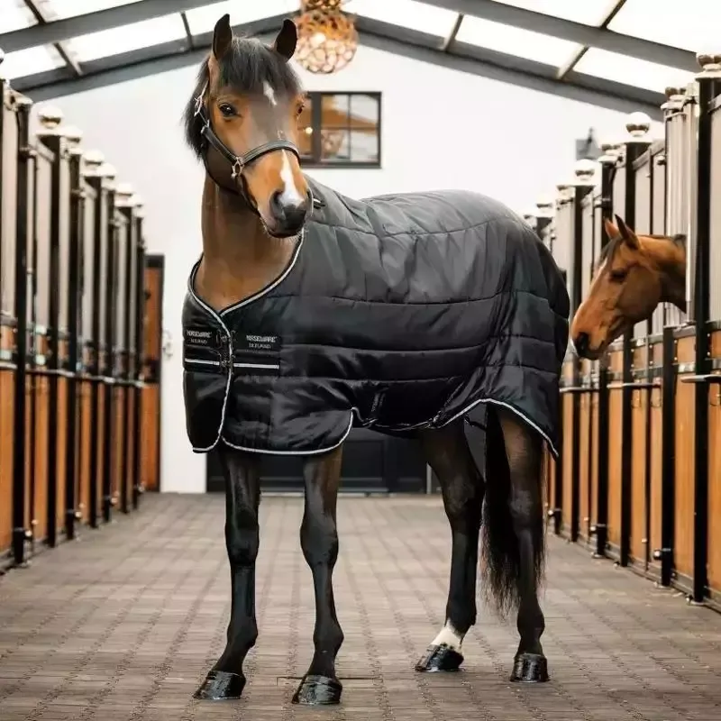 Couverture curie cheval Easy Layer 100g Horseware - 160 cm - Noir/Noir Argent Populaire
