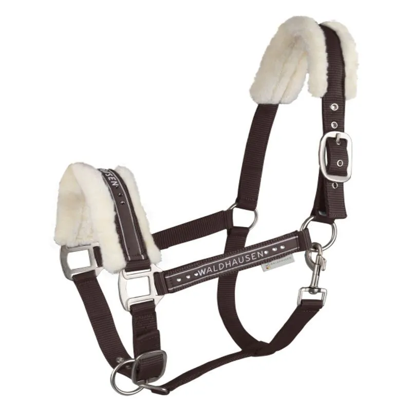 Licol cheval Elegant Waldhausen mouton et strass - Grand cheval - Trait - Bleu nuit Livraison Express