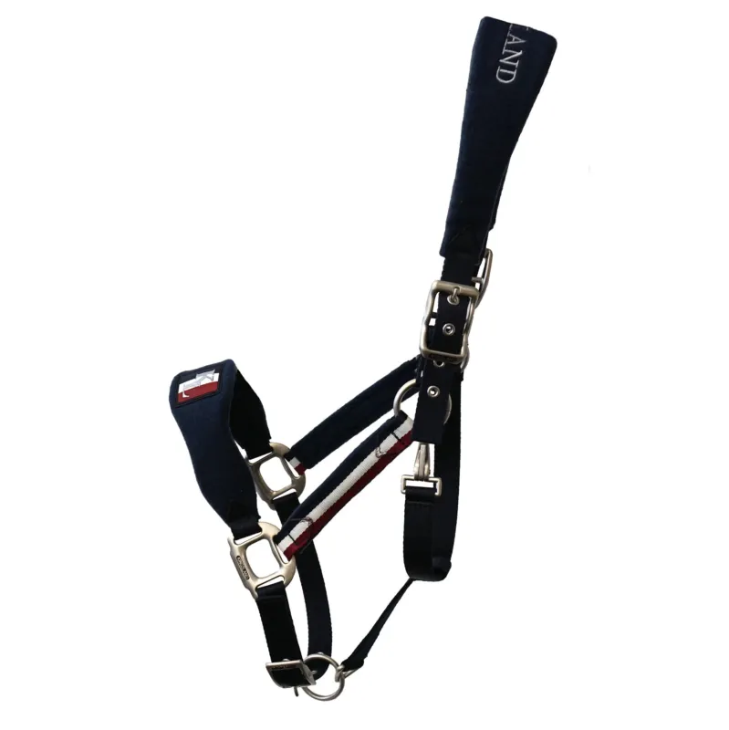 Authentique Cabezada de cuadras Kingsland Classic cabezada de cuadra with Fleece - Navy / PONY