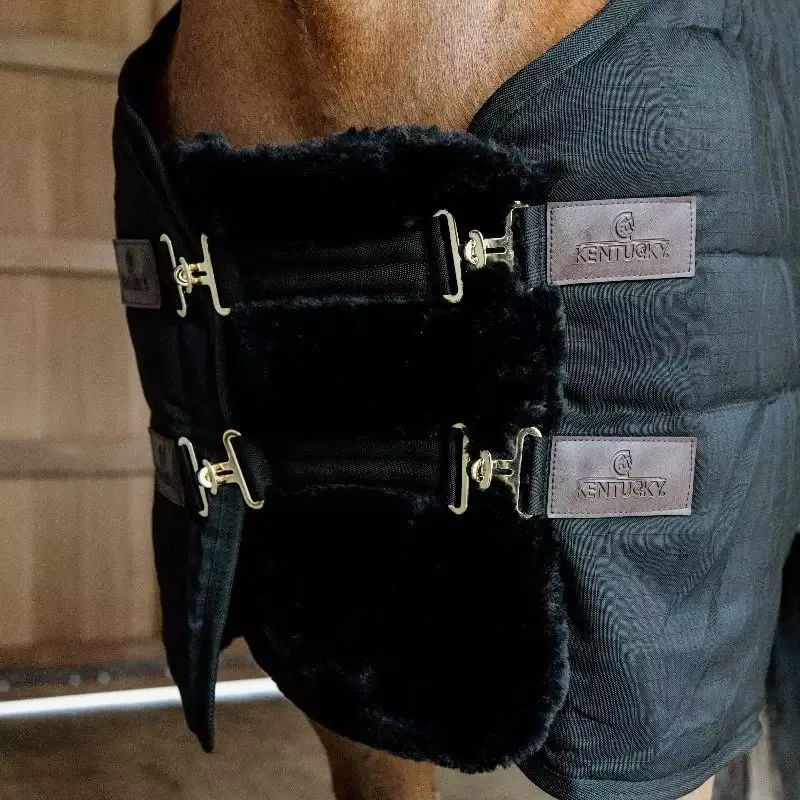 Extension de poitrail mouton couverture cheval Kentucky – Noir Soldes