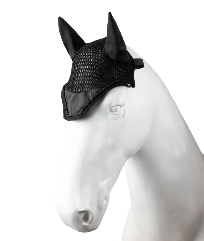 Bonnet anti-mouches Horze Lucca - Cheval - Noir Super Prix