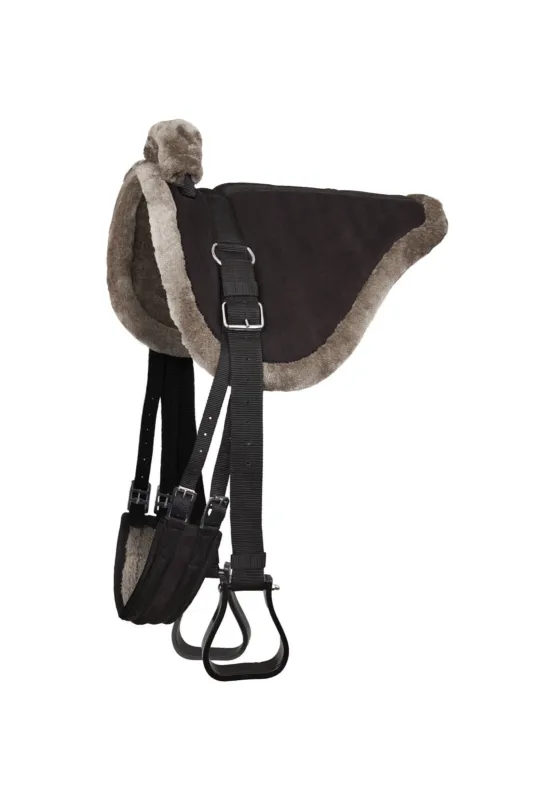 Tapis de monte cru PU Suede Horze - Cheval - Noir / gris Prix Cass