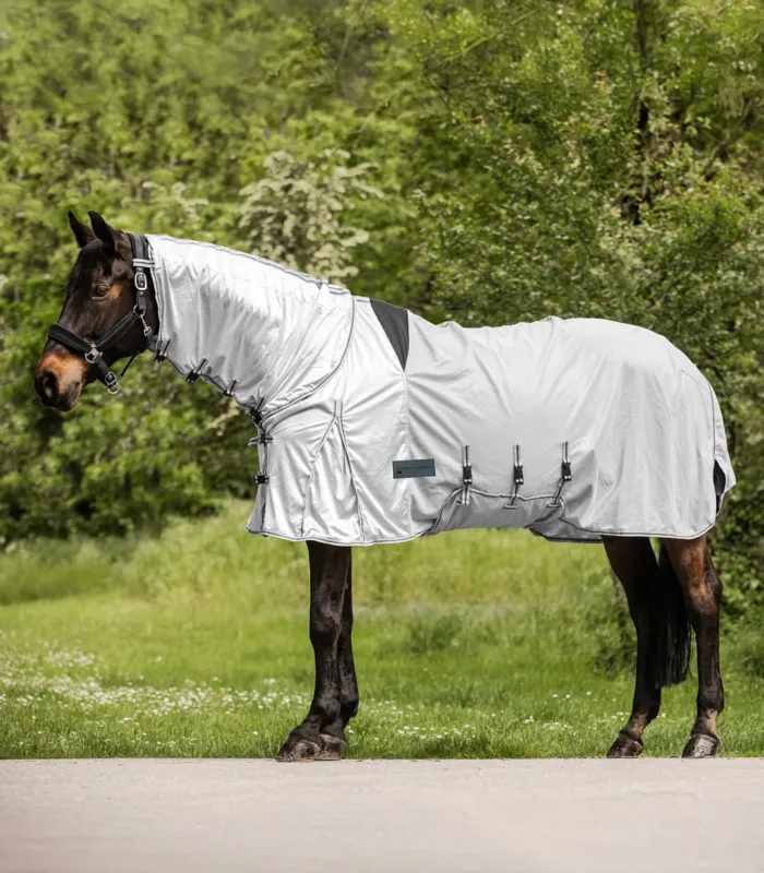 Couverture anti-mouches et anti-eczma Waldhausen Protect - 115 cm - Gris argent / gris Acheter En Ligne
