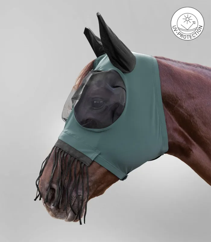 Expdition Rapide Masque anti-mouches Waldhausen Puck franges nasales - Cheval - Vert pin