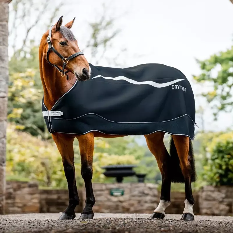 Vente Flash Sous-couverture cheval schante Dry Liner Horseware - 140 cm - Marine/gris