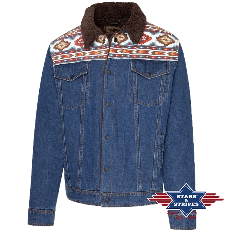 Veste fourre en jean bleu Bullock Offre Spciale