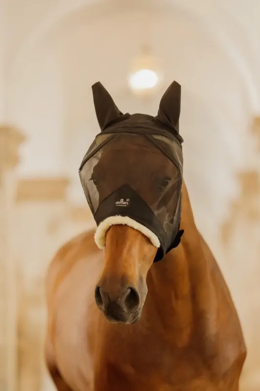 Pas Cher Masques anti-mouches Kentucky Skin Friendly avec oreilles - Cheval - Noir