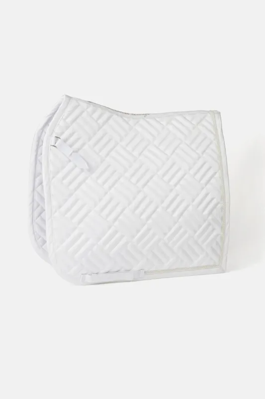 Tapis de dressage Horze Aachen - Poney - Blanc / bleu turquoise Petit Prix