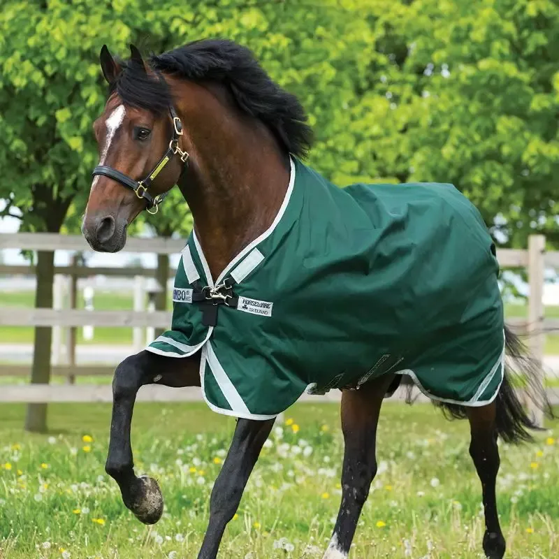 Couverture cheval Rambo Horseware Original Leg Arches Light 0g - 155 cm - Vert/argent Pas Cher