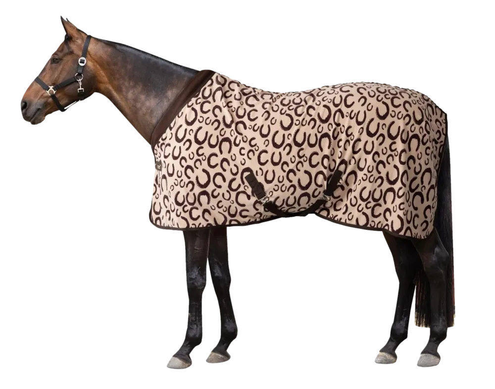 Acheter Direct Couverture schante en polaire poil long Horze - 155 cm - Humus