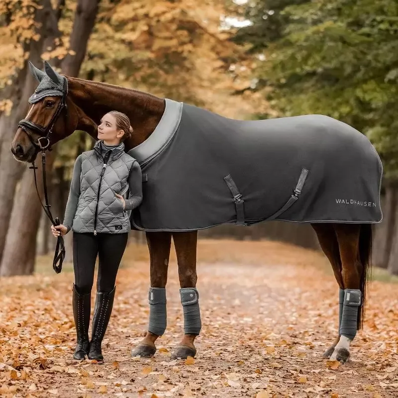 Promotion Saisonnire Chemise polaire cheval Nepal Waldhausen - 145 cm - Bleu nuit