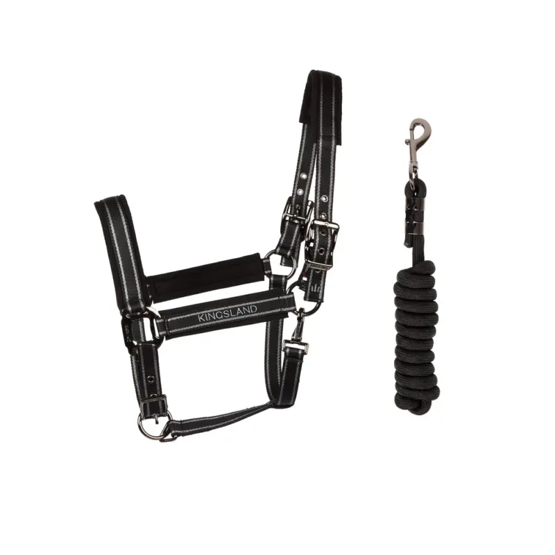 Nouveaut Horsegear Accessories Kingsland KLMona cabezada de cuadra And Rope - Black / PONY