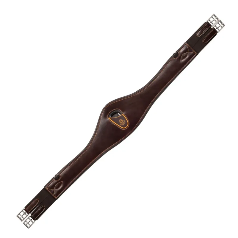 Sangle anatomique obstacle en cuir de veau Acavallo - 145 cm - Marron fonc Produit De Marque