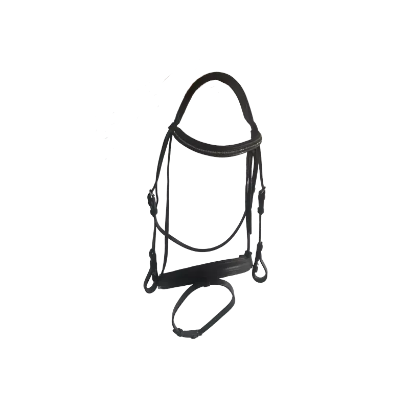 Prix Choc Bridon cheval cuir muserolle combine Cavalhorse - Cob / Pur-sang - Noir