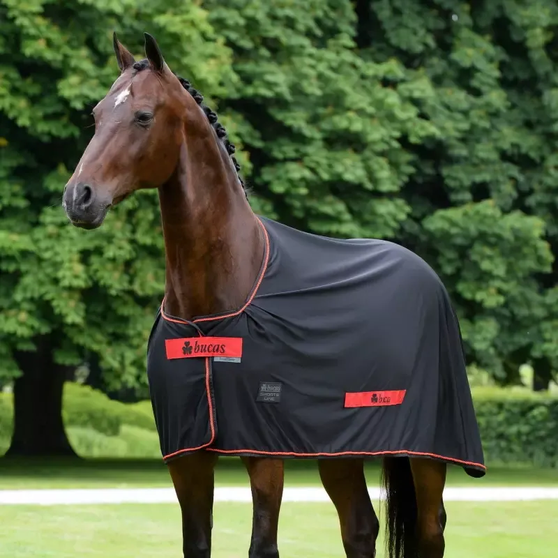 Petit Prix Chemise schante cheval Power Cooler Sport Line Bucas - 155 cm - Noir/rouge