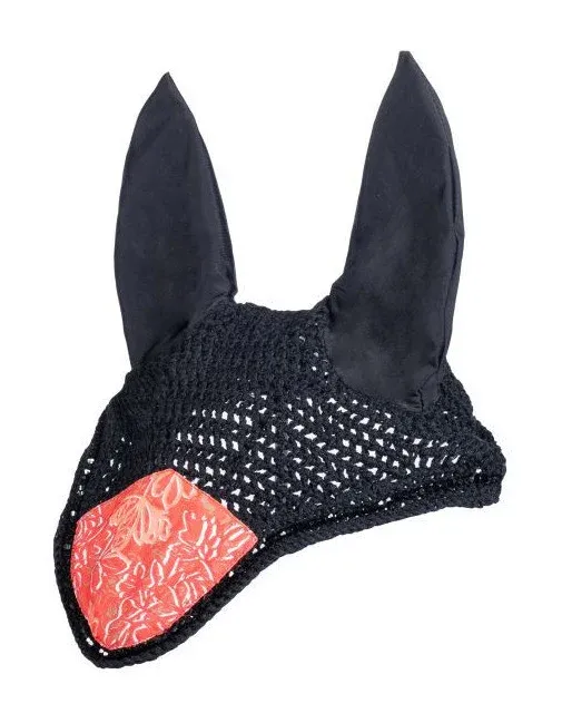 Promotion Saisonnire Bonnet anti-mouches Savona Style HKM - Poney - Noir
