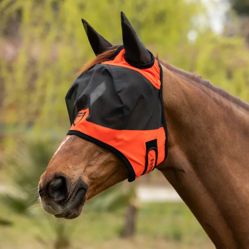 Masque anti-mouches Equestro avec logo frontal - L - Grenadine Top Vente